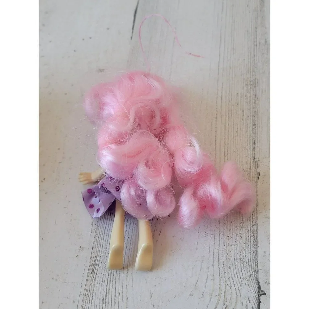 Moose pink hair Girl doll dress polka dot‎ toy figure accessory